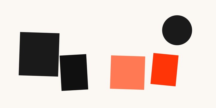 Flat geometric editorial illustration of a shelf grid of blocks with one block raised above the rest