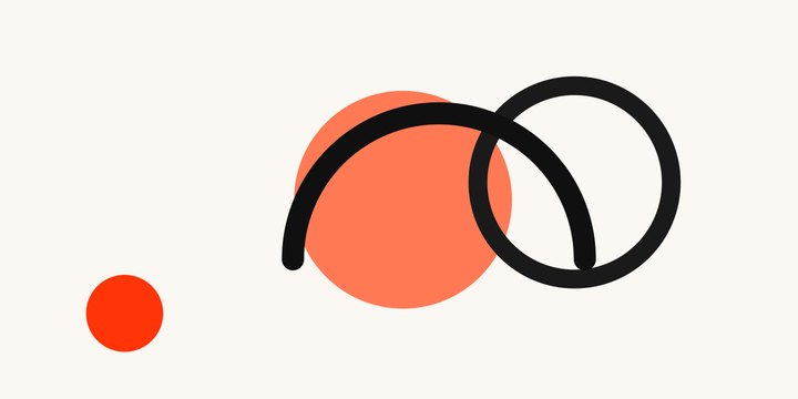 Flat geometric editorial illustration of a coin moving along a track from a merchant tag to a wallet