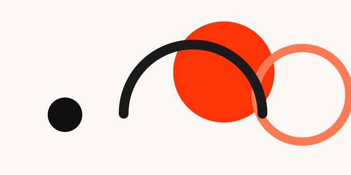 Flat geometric editorial illustration of steps climbing toward a growing stack of coins