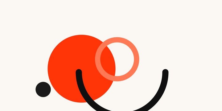 Flat geometric editorial illustration of a coin orbiting in a loop between shopper and store