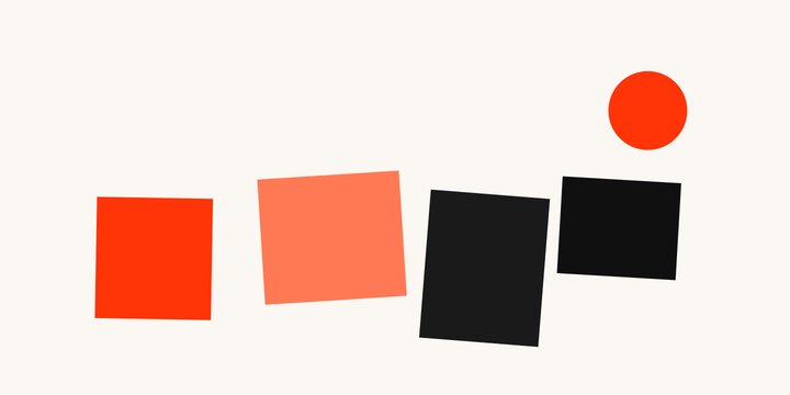 Flat geometric editorial illustration of stacked hotel blocks with a coin resting on the top floor